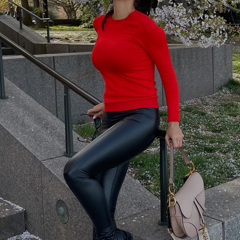 Zara Women's Red Long Sleeve Top - Picture 6 of 7